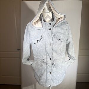 New Look Heather Gray Hooded Utility Jacket